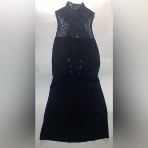 Sleeveless corset waist lace skater dress by free people sz small